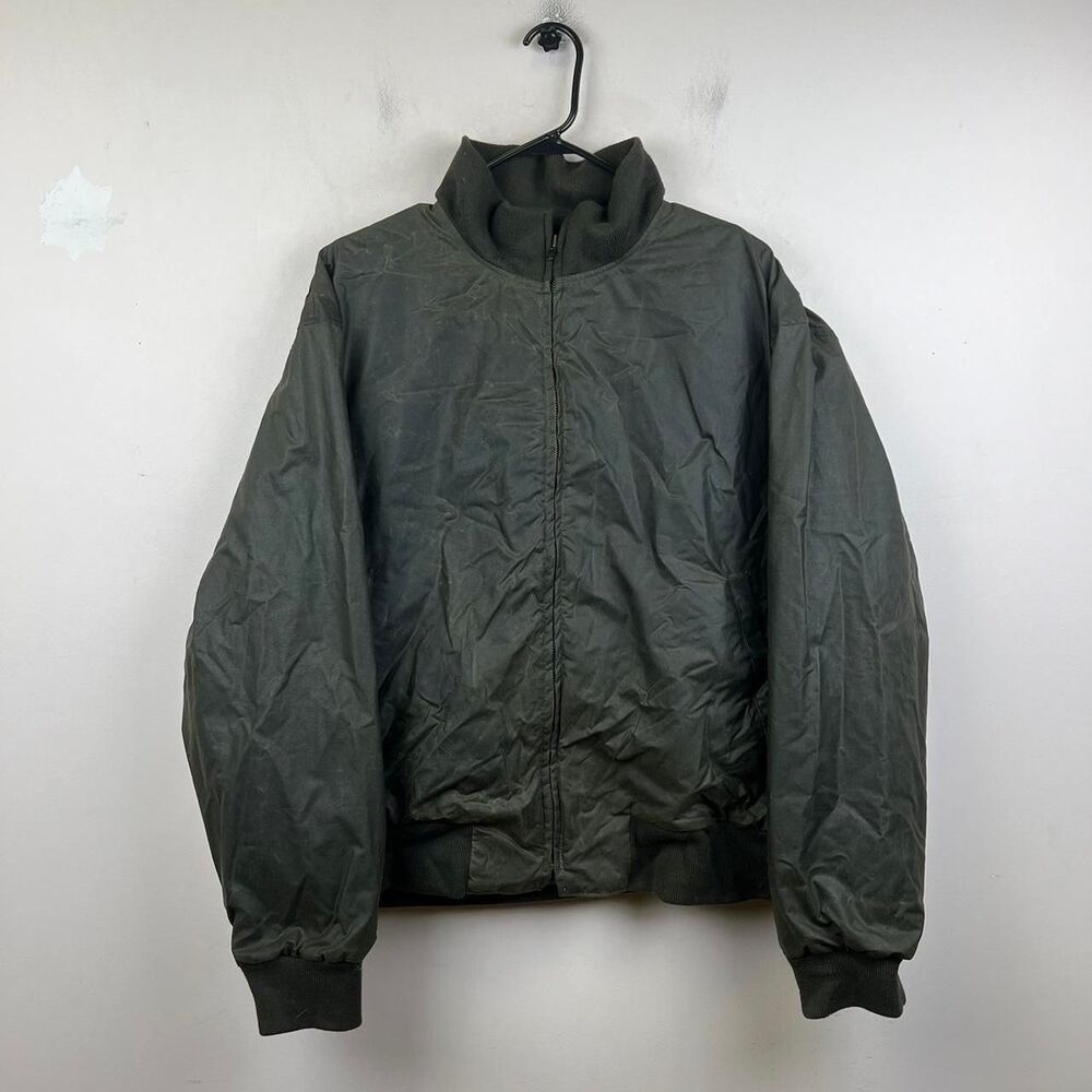 DANKRIST Oilskin Wax Black Bomber Jacket Size L